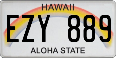 HI license plate EZY889