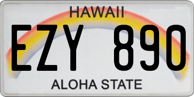 HI license plate EZY890
