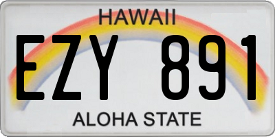 HI license plate EZY891