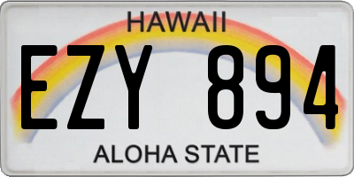 HI license plate EZY894