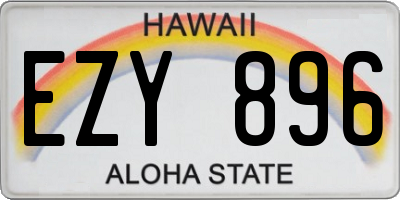 HI license plate EZY896