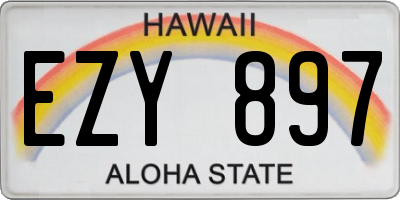 HI license plate EZY897