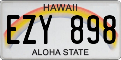 HI license plate EZY898