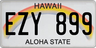 HI license plate EZY899