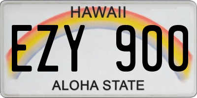 HI license plate EZY900