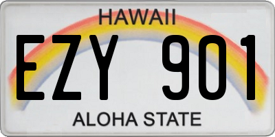 HI license plate EZY901