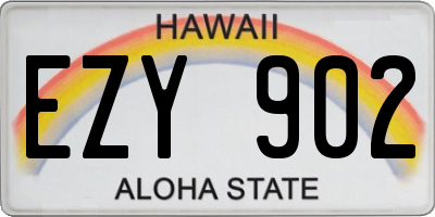 HI license plate EZY902