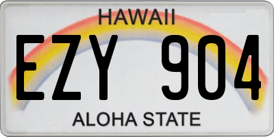 HI license plate EZY904