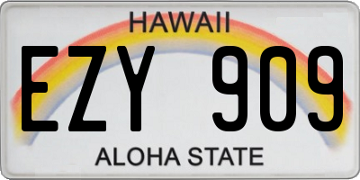 HI license plate EZY909