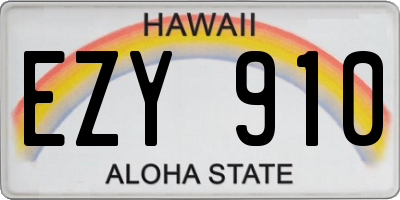 HI license plate EZY910