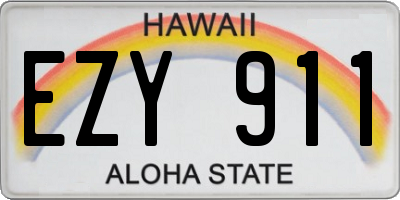 HI license plate EZY911