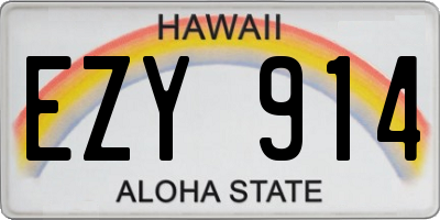 HI license plate EZY914
