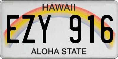 HI license plate EZY916