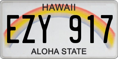 HI license plate EZY917