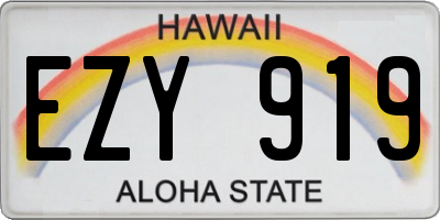 HI license plate EZY919