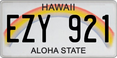 HI license plate EZY921