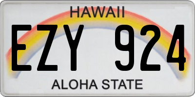 HI license plate EZY924
