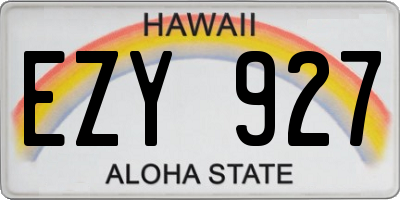 HI license plate EZY927
