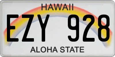 HI license plate EZY928