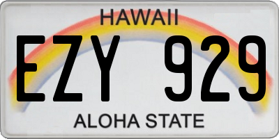 HI license plate EZY929