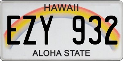 HI license plate EZY932