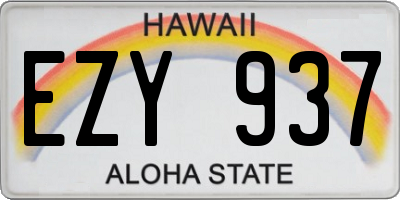 HI license plate EZY937