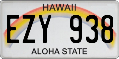 HI license plate EZY938