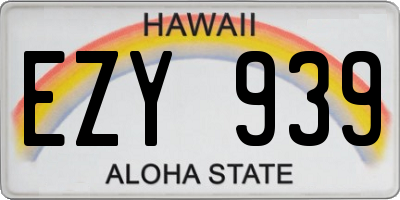 HI license plate EZY939