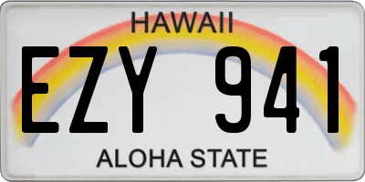 HI license plate EZY941