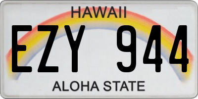 HI license plate EZY944