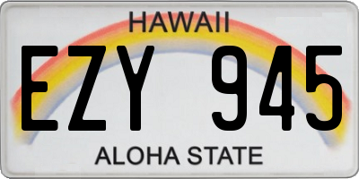 HI license plate EZY945
