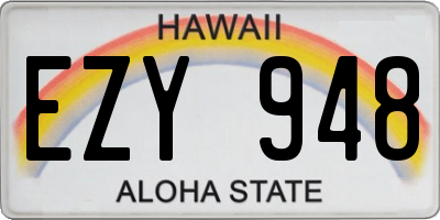HI license plate EZY948