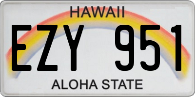 HI license plate EZY951