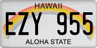 HI license plate EZY955