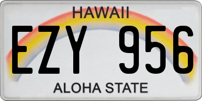 HI license plate EZY956