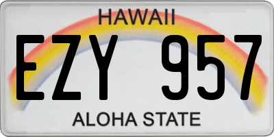 HI license plate EZY957