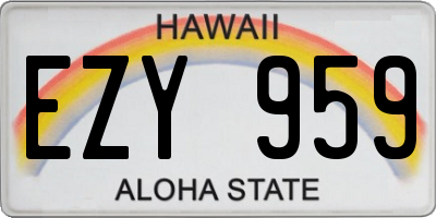 HI license plate EZY959
