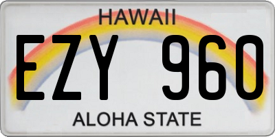 HI license plate EZY960