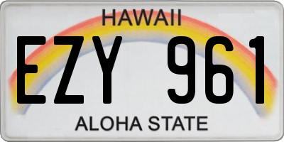 HI license plate EZY961