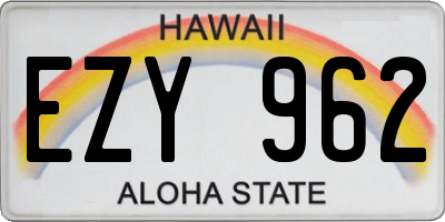 HI license plate EZY962