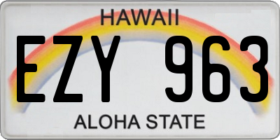 HI license plate EZY963