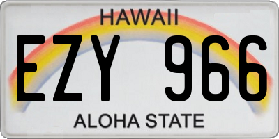 HI license plate EZY966