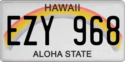 HI license plate EZY968
