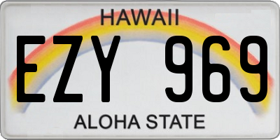 HI license plate EZY969