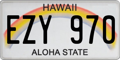 HI license plate EZY970