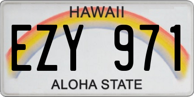 HI license plate EZY971