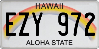 HI license plate EZY972