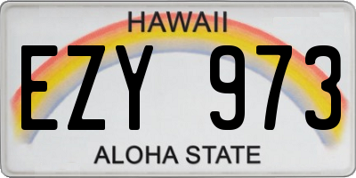 HI license plate EZY973