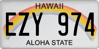 HI license plate EZY974
