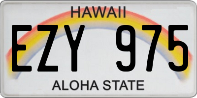 HI license plate EZY975